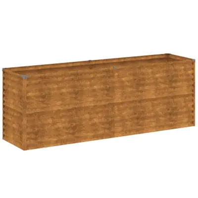 vidaXL Vrtna visoka greda 196x50x69 cm corten jeklo
