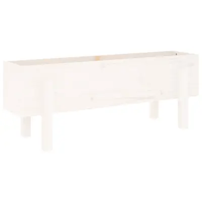 vidaXL Visoka greda bela 101x30x38 cm trdna borovina