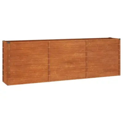 vidaXL Vrtna visoka greda rusty 240x40x77 cm corten jeklo