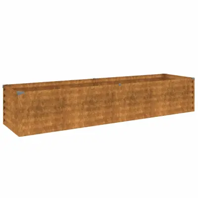 vidaXL Vrtna visoka greda 194x50x36 cm corten jeklo