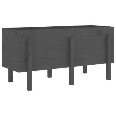 vidaXL Vrtna visoka greda siva 121x50x57 cm trdna borovina