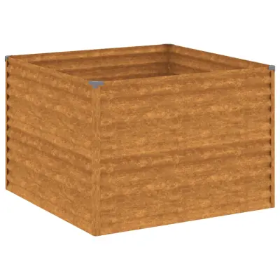 vidaXL Vrtna visoka greda 100x100x69 cm corten jeklo