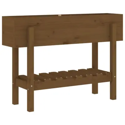 vidaXL Vrtna visoka greda medeno rjava 101x30x69 cm trdna borovina