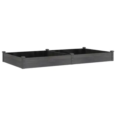 vidaXL Vrtna visoka greda s podlogo siva 240x120x25 cm trden les jelke