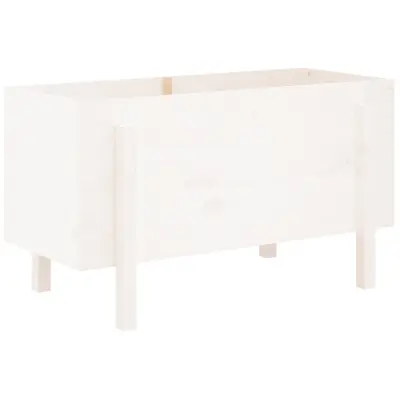 vidaXL Vrtna visoka greda bela 101x50x57 cm trdna borovina