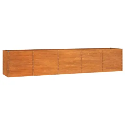 vidaXL Vrtna visoka greda rusty 400x80x77 cm corten jeklo