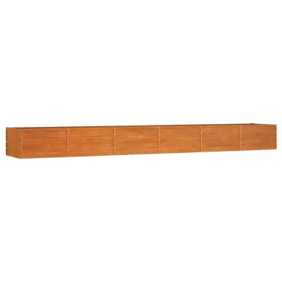 vidaXL Vrtna visoka greda rusty 480x80x45 cm corten jeklo