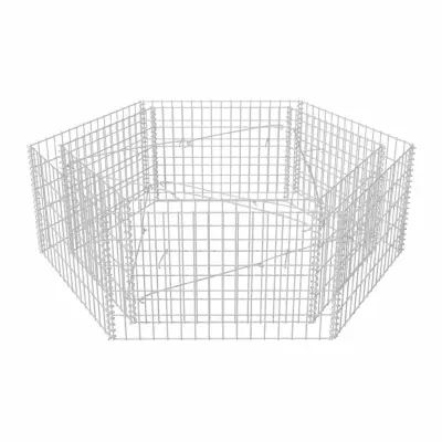 vidaXL Šestkotna visoka greda gabion 160x140x50 cm