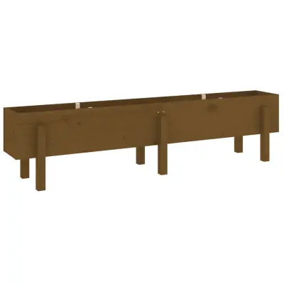 vidaXL Vrtna visoka greda medeno rjava 160x30x38 cm trdna borovina