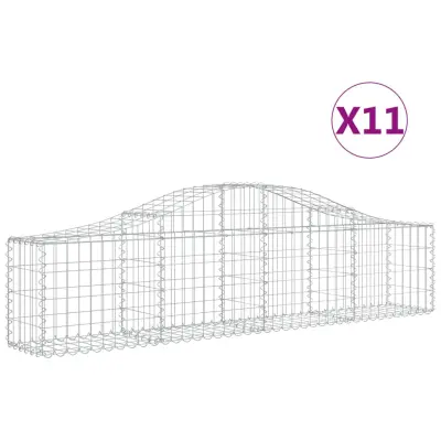 vidaXL Obokane gabion košare 11 kosov 200x30x40/60 cm pocinkano železo