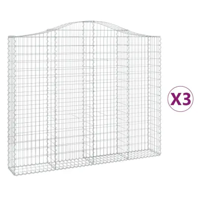vidaXL Obokane gabion košare 3 kosi 200x30x160/180 cm pocinkano železo