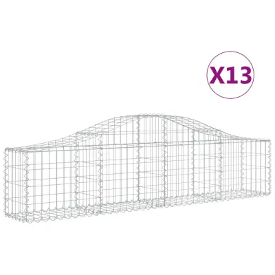 vidaXL Obokane gabion košare 13 kosov 200x30x40/60 cm pocinkano železo