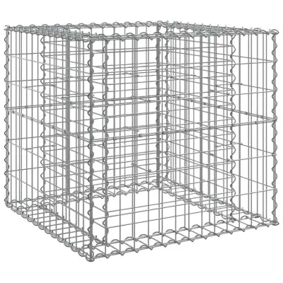 vidaXL Gabionska košara srebrna 70x70x65 cm pocinkano železo