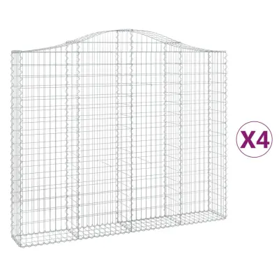 vidaXL Obokane gabion košare 4 kosi 200x30x160/180 cm pocinkano železo