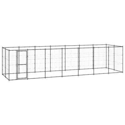 vidaXL Zunanji pasji boks jeklo 16,94 m²