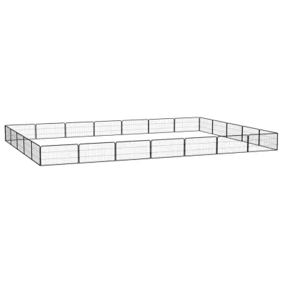 vidaXL Pasja ograda s 24 paneli črna 100x50 cm prašno barvano jeklo