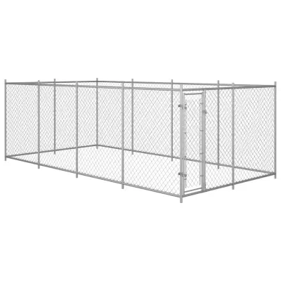 vidaXL Zunanji pasji boks 7,6x3,8x1,9 m