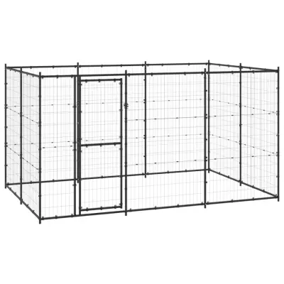 vidaXL Zunanji pasji boks jeklo 7,26 m²