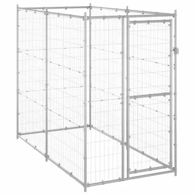 vidaXL Zunanji pasji boks pocinkano jeklo 110x220x180 cm