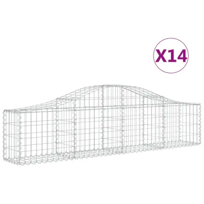 vidaXL Obokane gabion košare 14 kosov 200x30x40/60 cm pocinkano železo