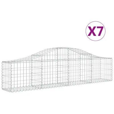 vidaXL Obokane gabion košare 7 kosov 200x30x40/60 cm pocinkano železo
