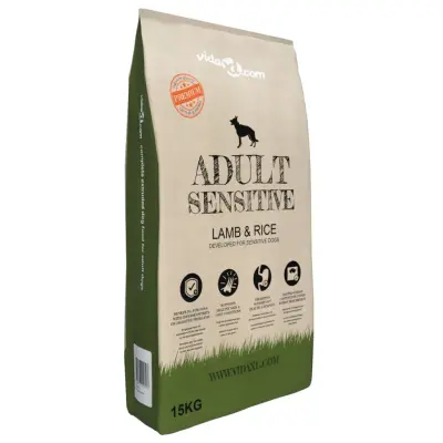 vidaXL Suha hrana za pse Adult Sensitive Lamb & Rice 15 kg