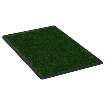 vidaXL Stranišče za hišne ljubljenčke z umetno travo zeleno 76x51x3 cm