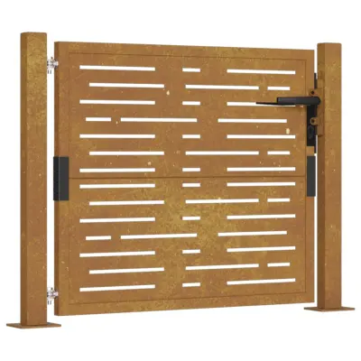 vidaXL Vrtna vrata 105x105 cm corten jeklo kvadraten dizajn