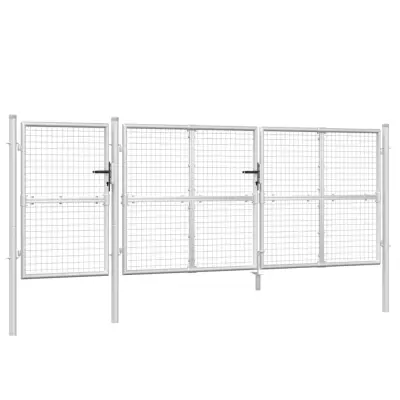 vidaXL Mrežasta vrtna vrata srebrna 400x175 cm pocinkano jeklo