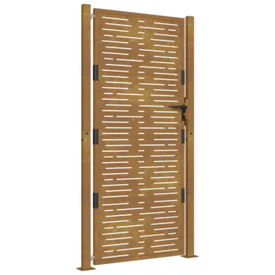 vidaXL Vrtna vrata 105x180 cm corten jeklo kvadraten dizajn