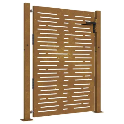 vidaXL Vrtna vrata 105x130 cm corten jeklo kvadraten dizajn