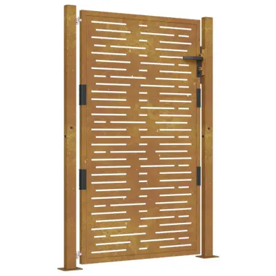 vidaXL Vrtna vrata 105x155 cm corten jeklo kvadraten dizajn