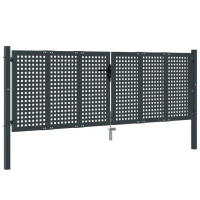 vidaXL Vrtna vrata antracitna 300x125 cm jeklo