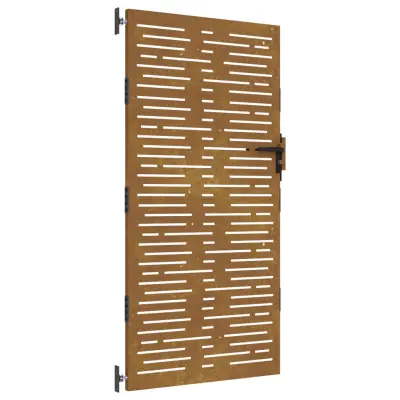 vidaXL Vrtna vrata 85x175 cm corten jeklo kvadraten dizajn