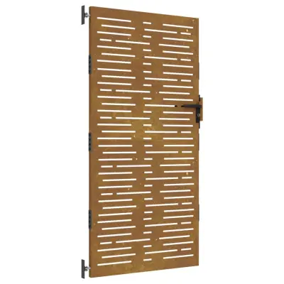 vidaXL Vrtna vrata 85x200 cm corten jeklo kvadraten dizajn