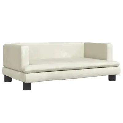 vidaXL Pasja postelja krem 80x45x30 cm žamet
