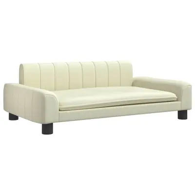 vidaXL Pasja postelja krem 90x53x30 cm umetno usnje