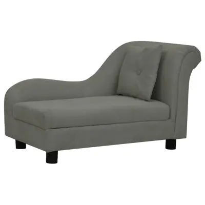 vidaXL Pasji kavč z blazino temno siv 83x44x44 cm pliš