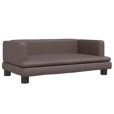vidaXL Pasja postelja rjava 80x45x30 cm umetno usnje