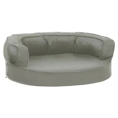 vidaXL Ergonomska pasja postelja 60x42 cm videz platna siva