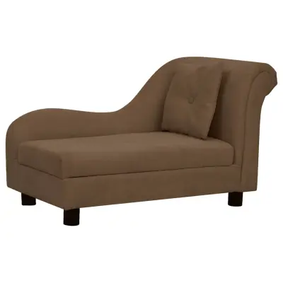 vidaXL Pasji kavč z blazino rjav 83x44x44 cm pliš