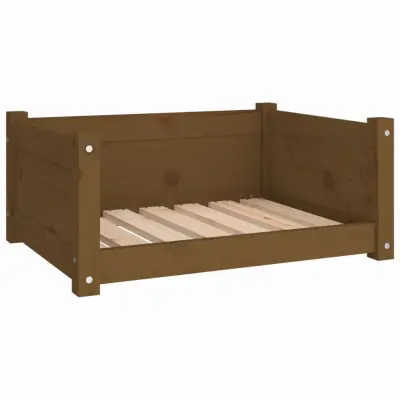 vidaXL Pasja postelja medeno rjavo 65,5x50,5x28 cm trdna borovina