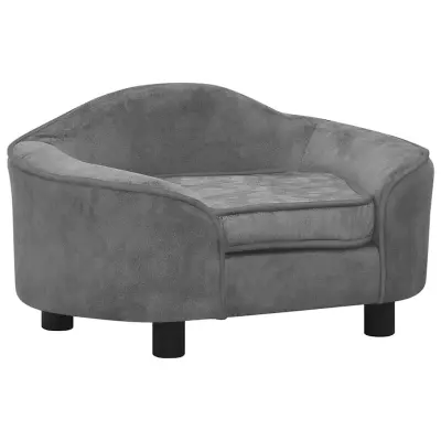 vidaXL Pasji kavč siv 67x47x36 cm pliš