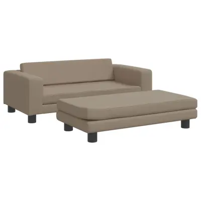 vidaXL Pasja postelja s podaljškom kapučino 100x50x30 cm umetno usnje