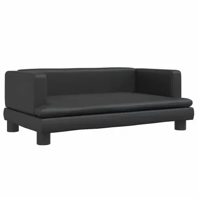 vidaXL Pasja postelja črna 80x45x30 cm umetno usnje