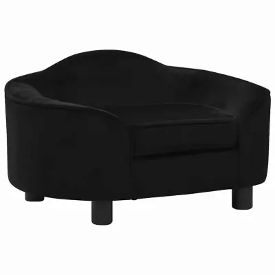 vidaXL Pasji kavč črn 67x47x36 cm pliš