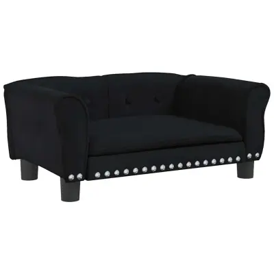 vidaXL Pasja postelja črna 70x45x30 cm žamet