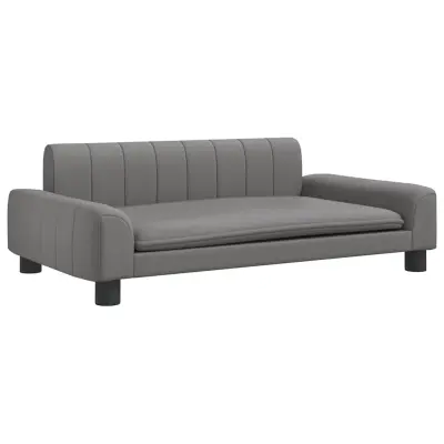vidaXL Pasja postelja siva 90x53x30 cm umetno usnje
