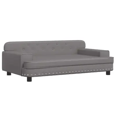 vidaXL Pasja postelja siva 90x53x30 cm umetno usnje