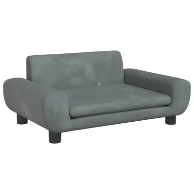 vidaXL Pasja postelja temno siva 70x45x33 cm žamet